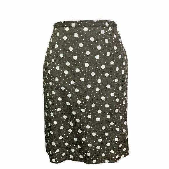 Boden Dresses & Skirts - Boden Gray White Polka Dot Cotton A Line Skirt